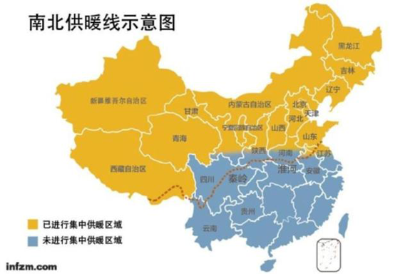 全國(guó)供暖線示意圖